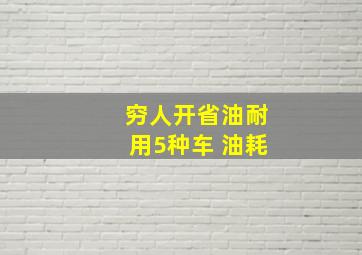 穷人开省油耐用5种车 油耗